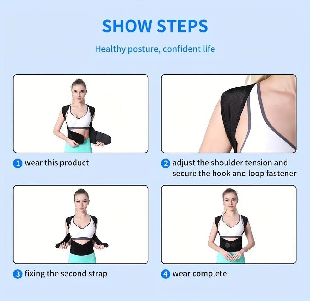 Breathable and Adjustable Posture Corrector Belt for Men and Women